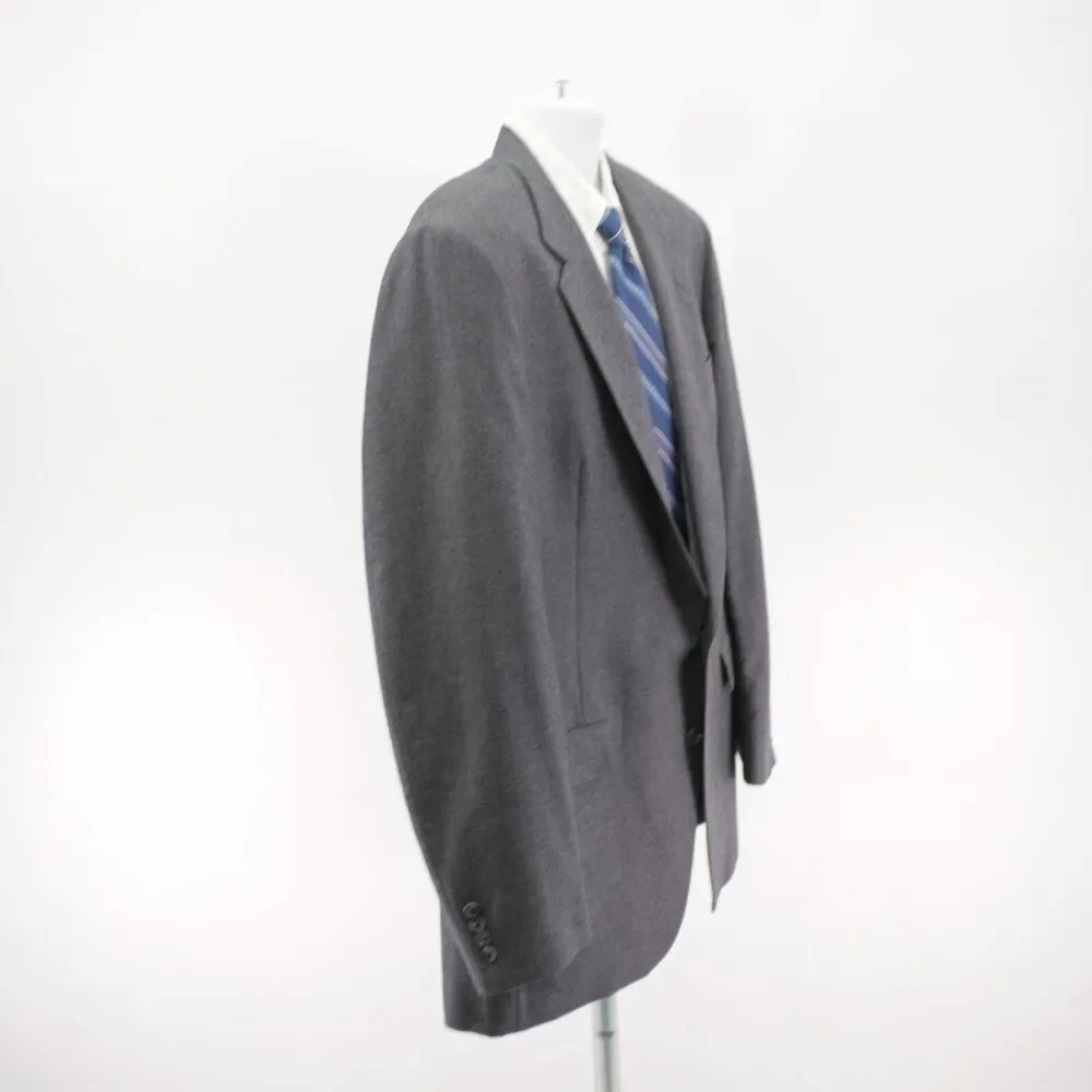 Hart Schaffner Marx Wool Gray‎ 2 Piece Suit 42L 38 / 33 Flat Front High Rise